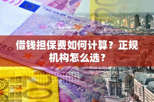 武汉借钱担保费如何计算？正规机构怎么选？