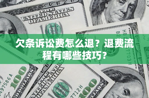 武汉欠条诉讼费怎么退？退费流程有哪些技巧？